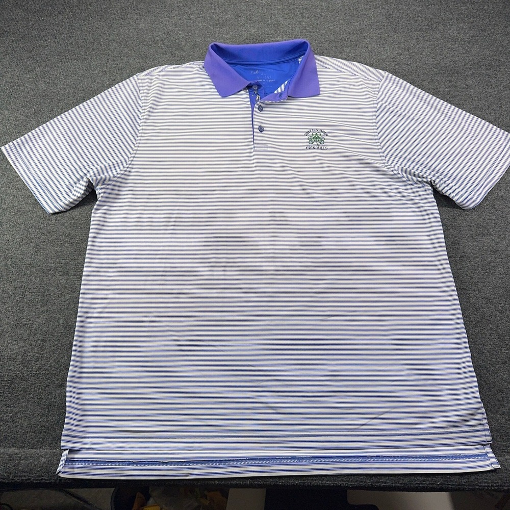 Bobby‎ Jones 2017 US Open Erin Hills Golf Polo Shirt Mens XL Blue White Striped